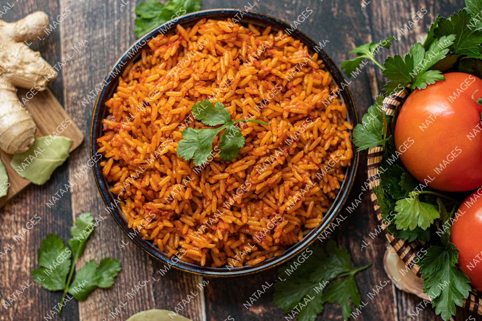 bol de riz jolof vue d en haut paysage