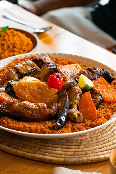 riz rouge poulet
