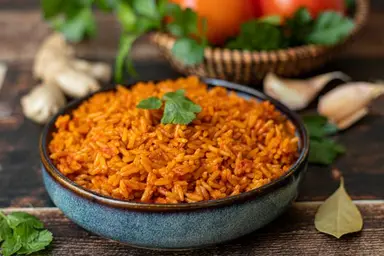 bol de jolof rice vue sur le cote paysage