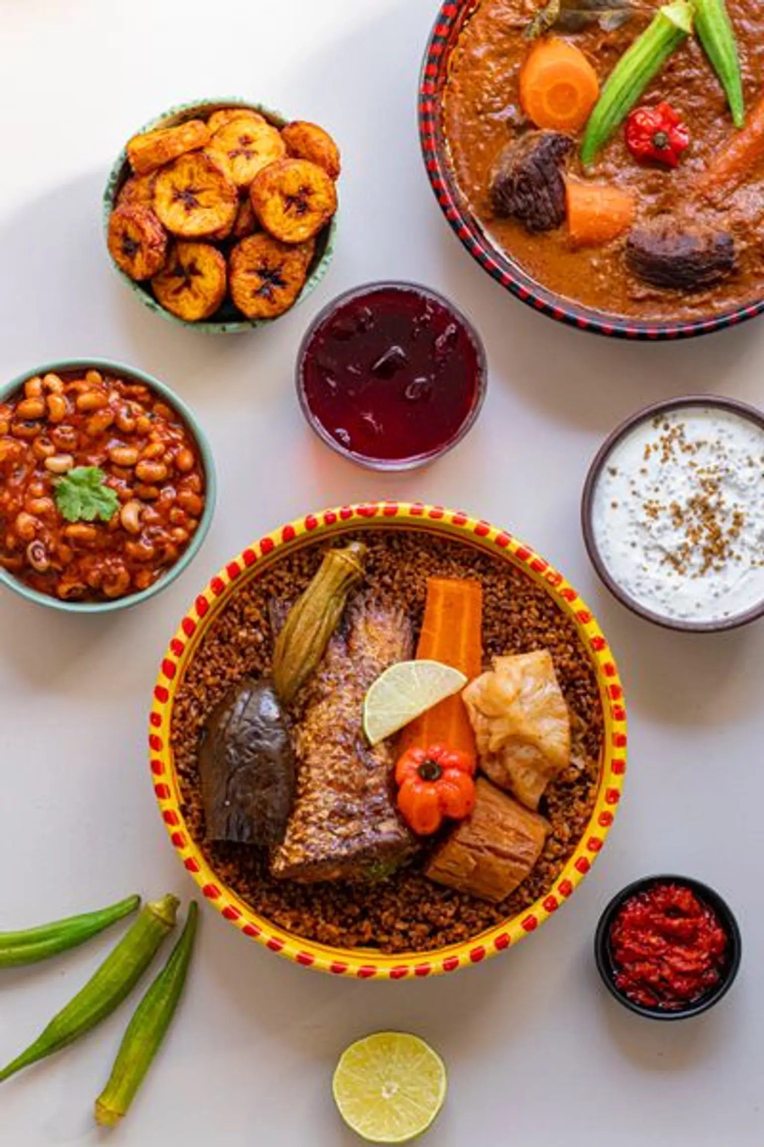 plats d inspiration senegalaise vue d en haut
